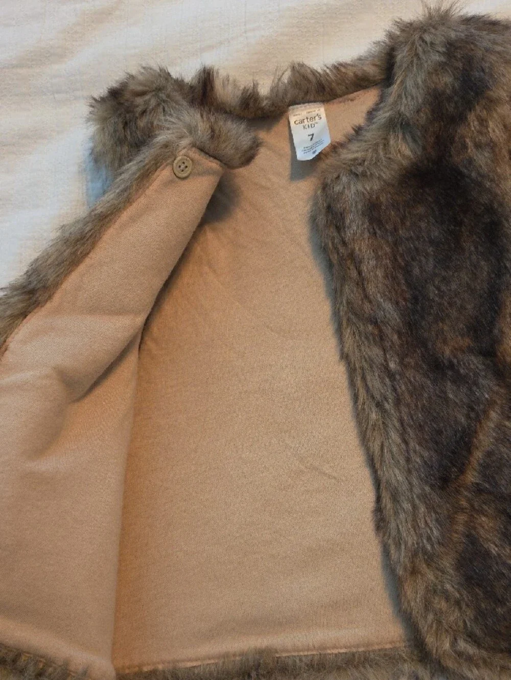 Carter's Girls Faux Fur Brown Multi-Tone Vest